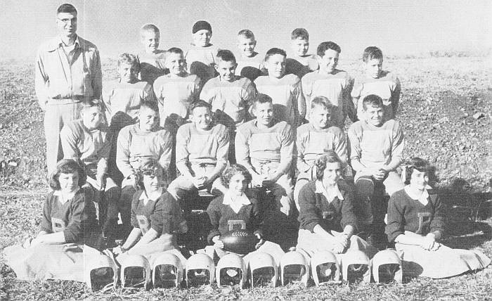 1952 or 1953 PeeWee Football Team and Cheerleaders